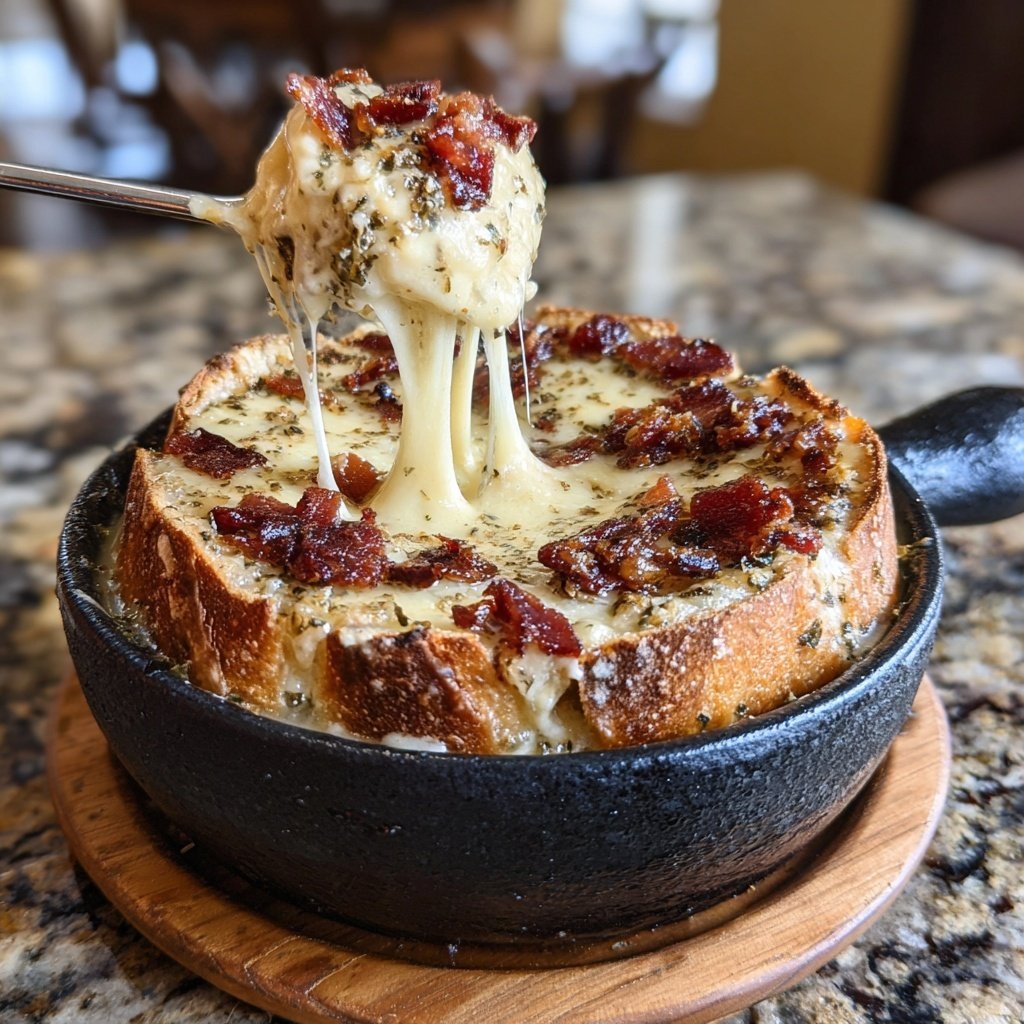 Melted Swiss and Bacon Fondue