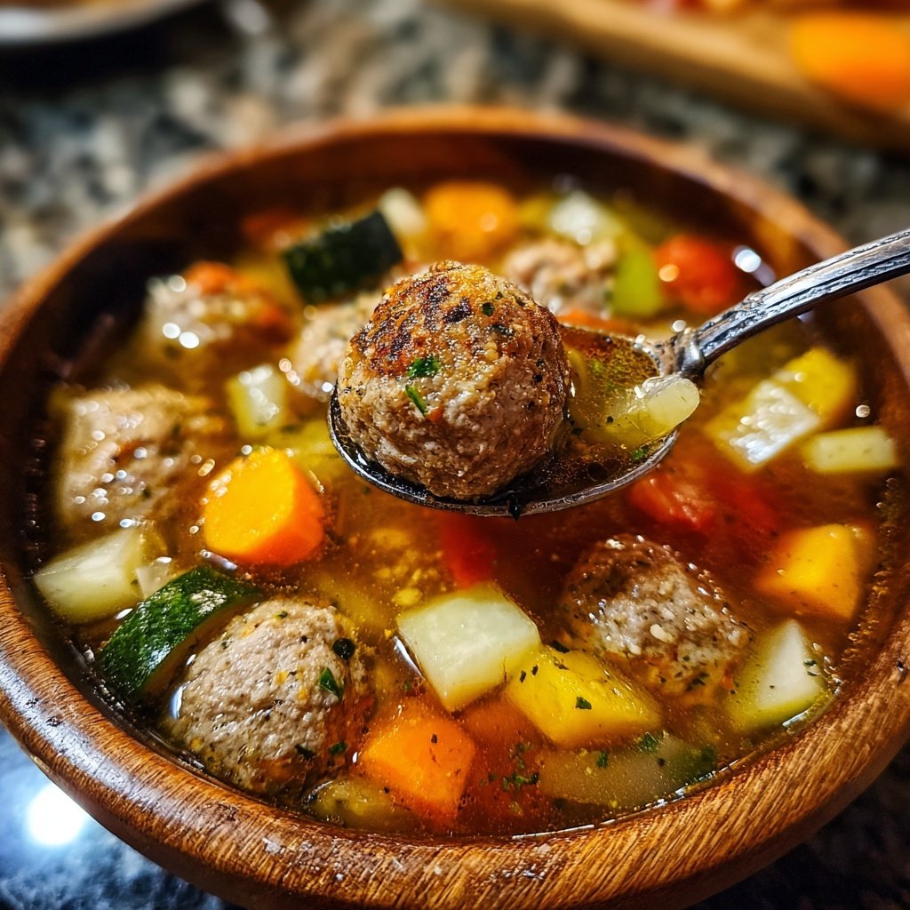 Meatball Soup with Seasonal Vegetables