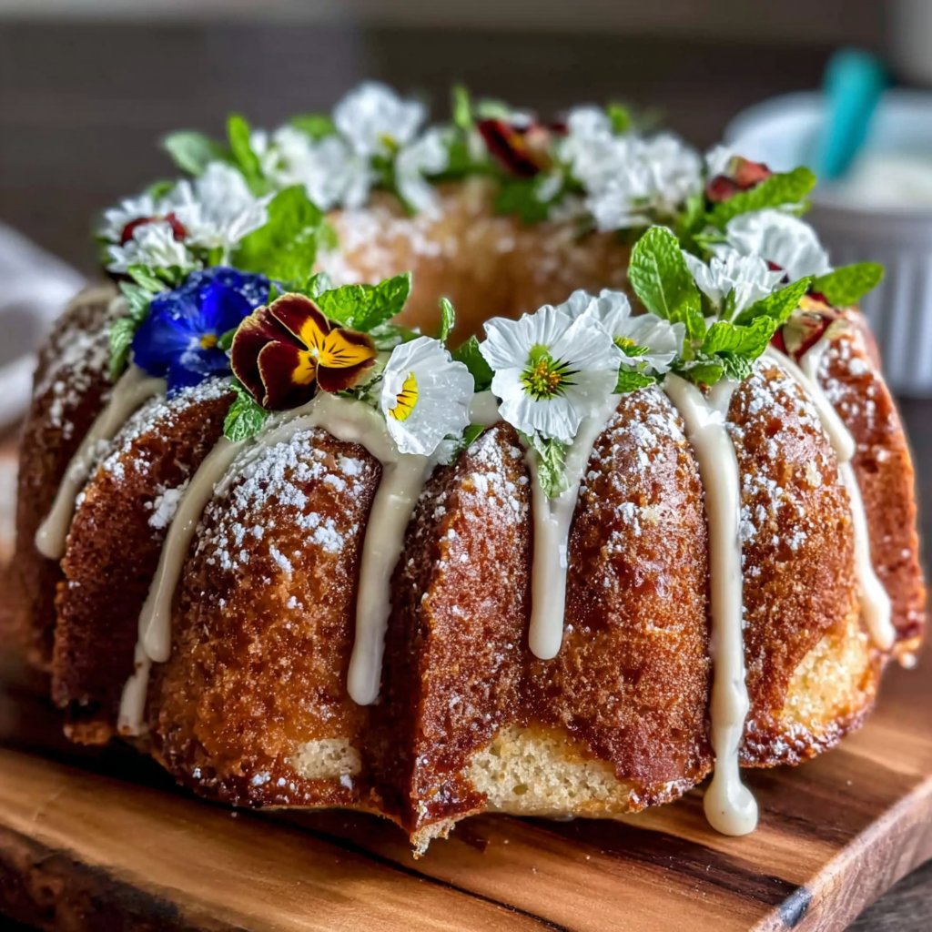 Spring Flower Bundt Cake