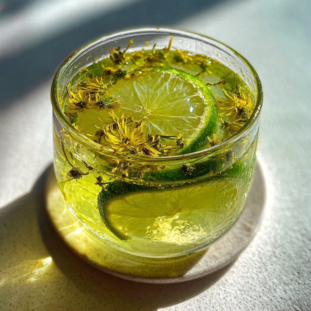 Refreshing Dandelion and Lime Aid