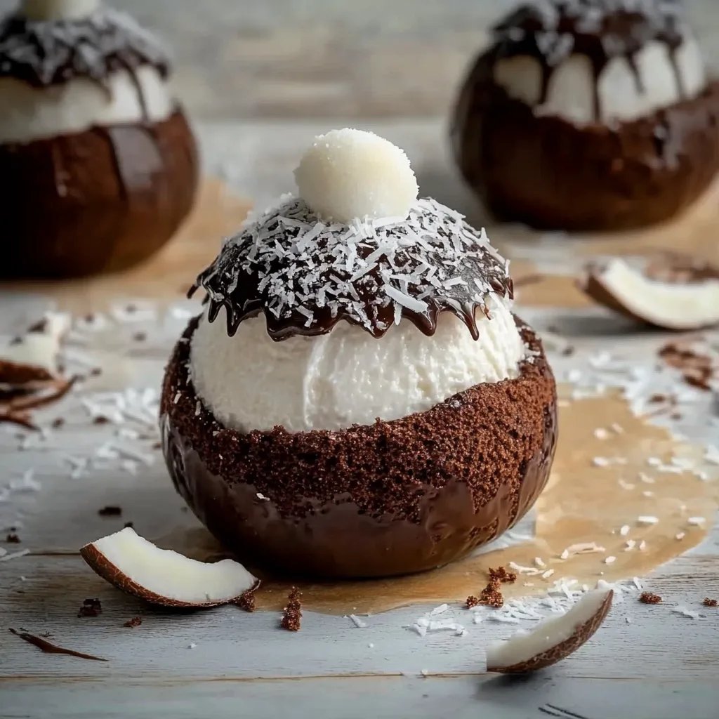 Coconut Dome with Chocolate Spread