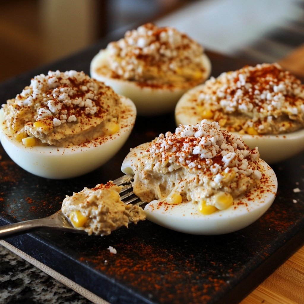 Mexican Street Corn Deviled Eggs