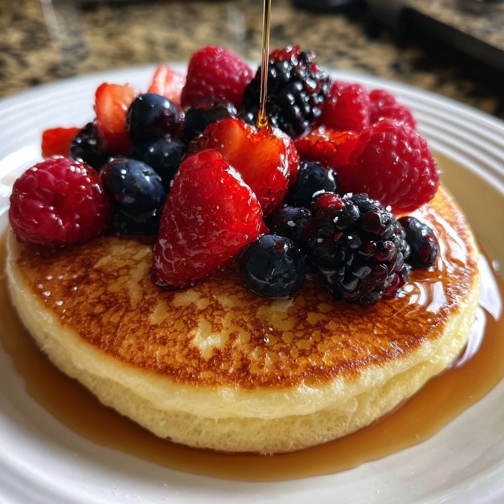 Fluffy Lemon Ricotta Pancakes with Berries​