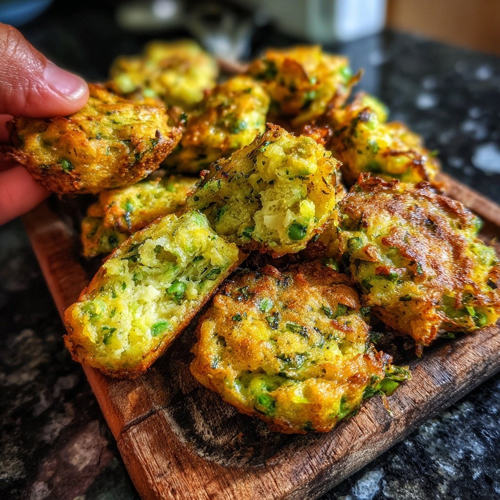 Pea Mint Fritter Bites
