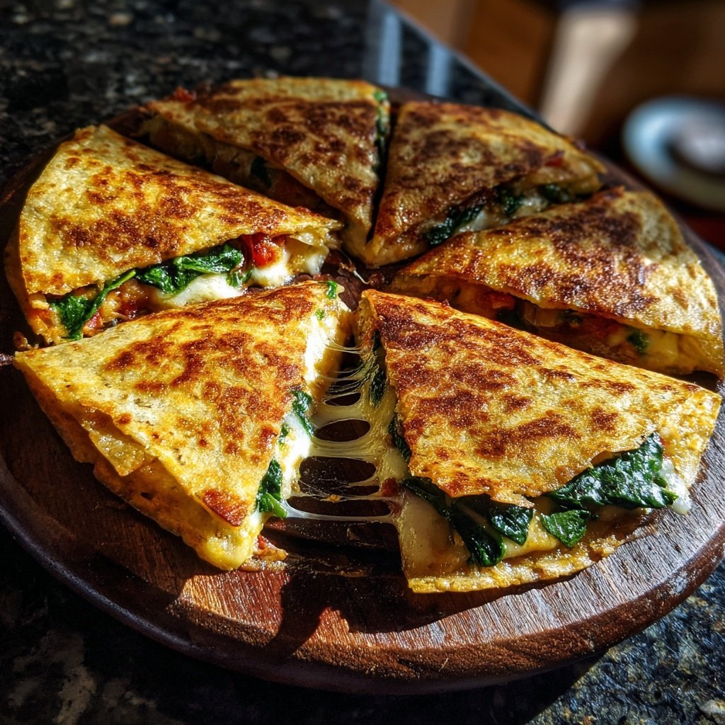 Ground Turkey and Spinach Quesadilla