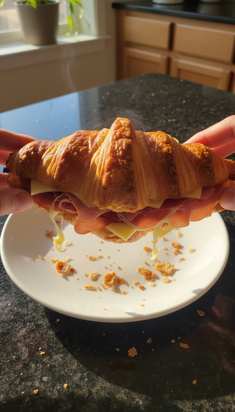 Croissant Breakfast Sandwich with Ham