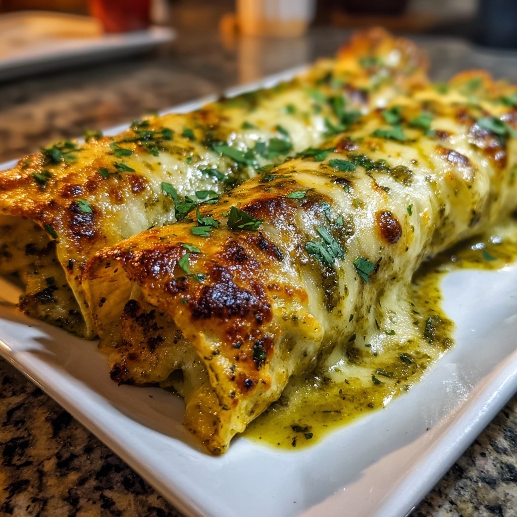 Cheesy Chicken Enchiladas Verdes