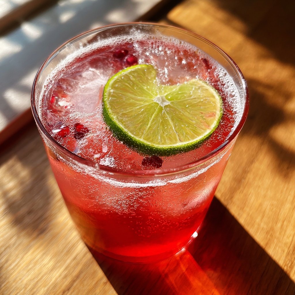 Pomegranate Gin Fizz Cocktail