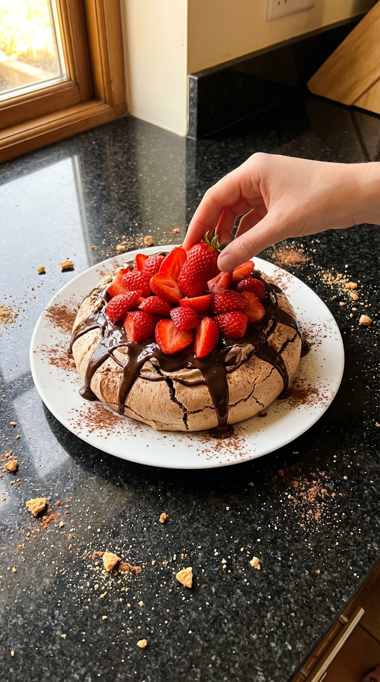Chocolate Strawberry Pavlova