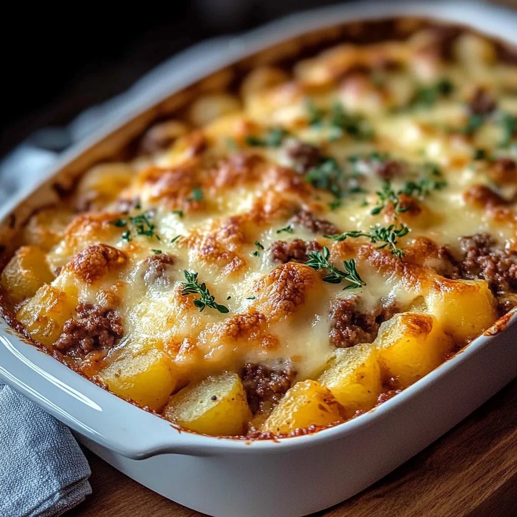 Cheesy Hamburger Potato Casserole
