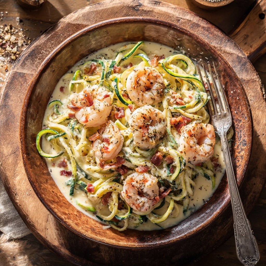 Shrimp Alfredo with Zoodles