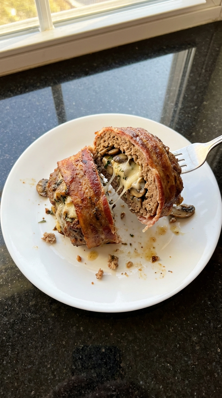 Mushroom-Stuffed Meatloaf Wrap