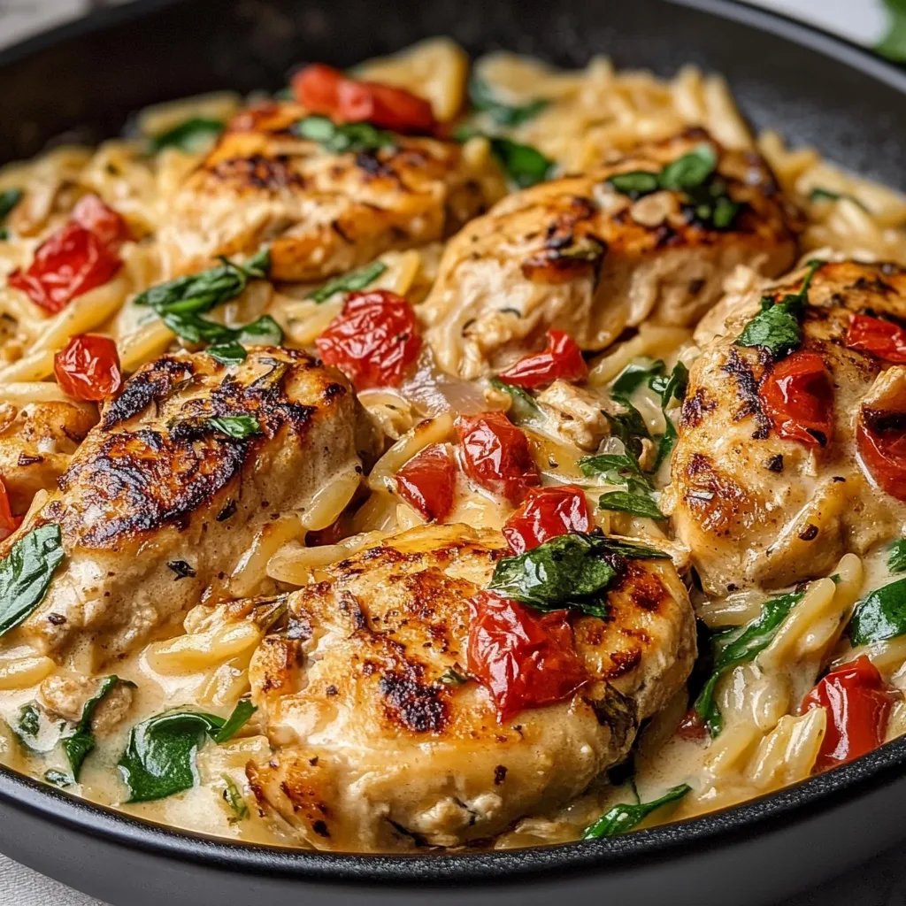 Creamy Tuscan Chicken Orzo