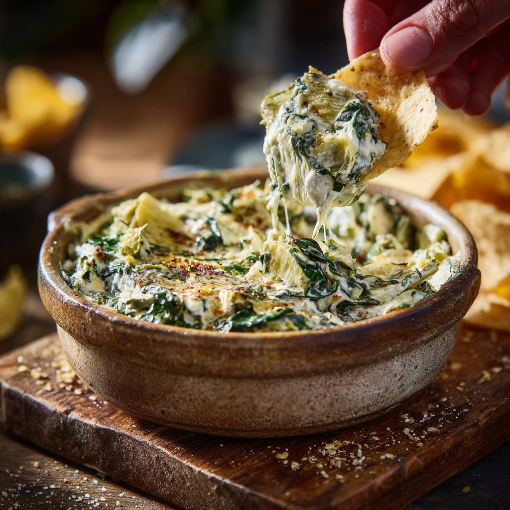 Spinach Artichoke Cottage Cheese Dip