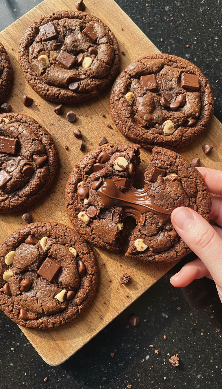 Triple Chocolate Chip Cookies