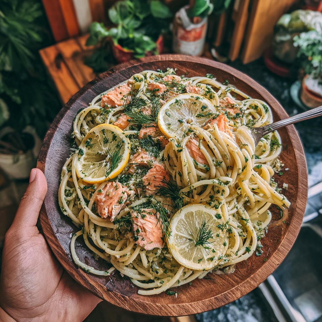 Lemon Dill Pasta with Salmon