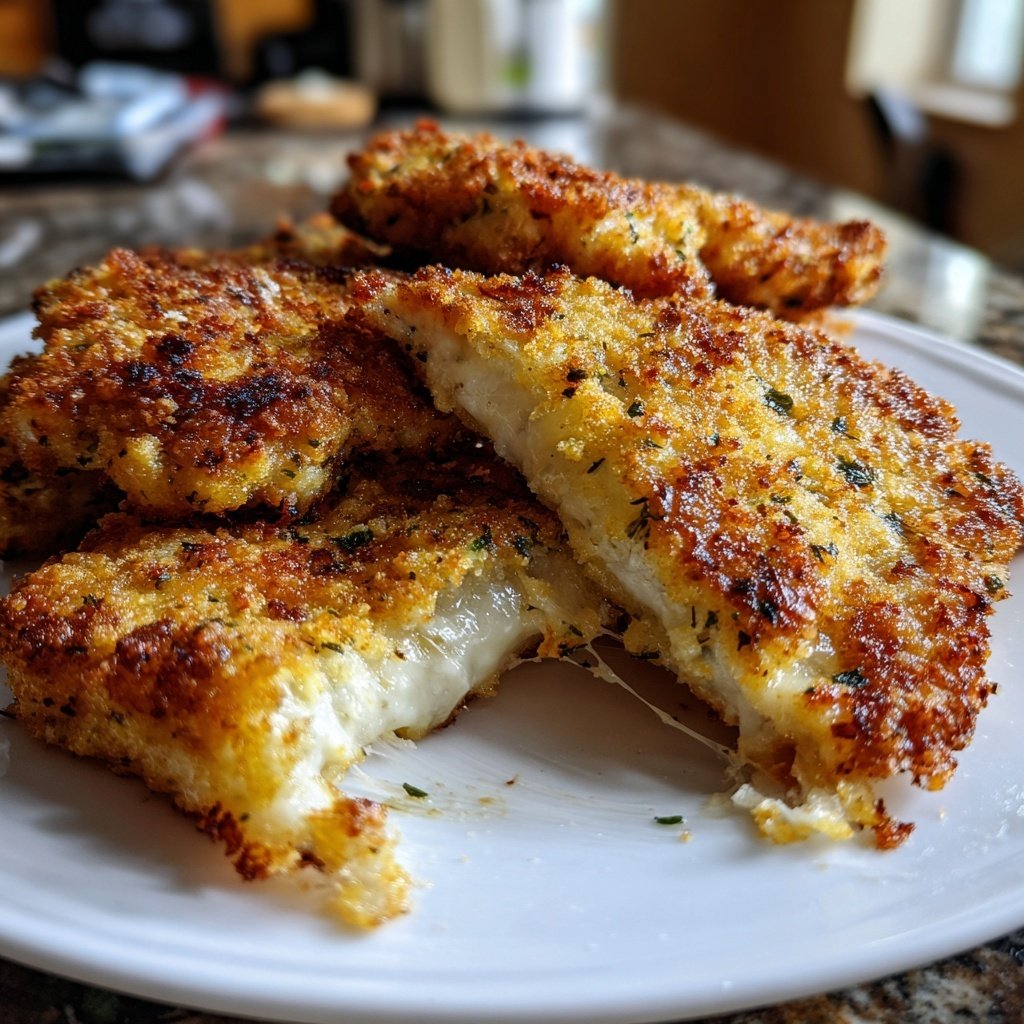 Mozzarella Schnitzel Crispy Cheese Coating