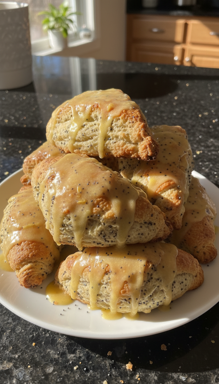 Lemon Poppyseed Croissant Scones