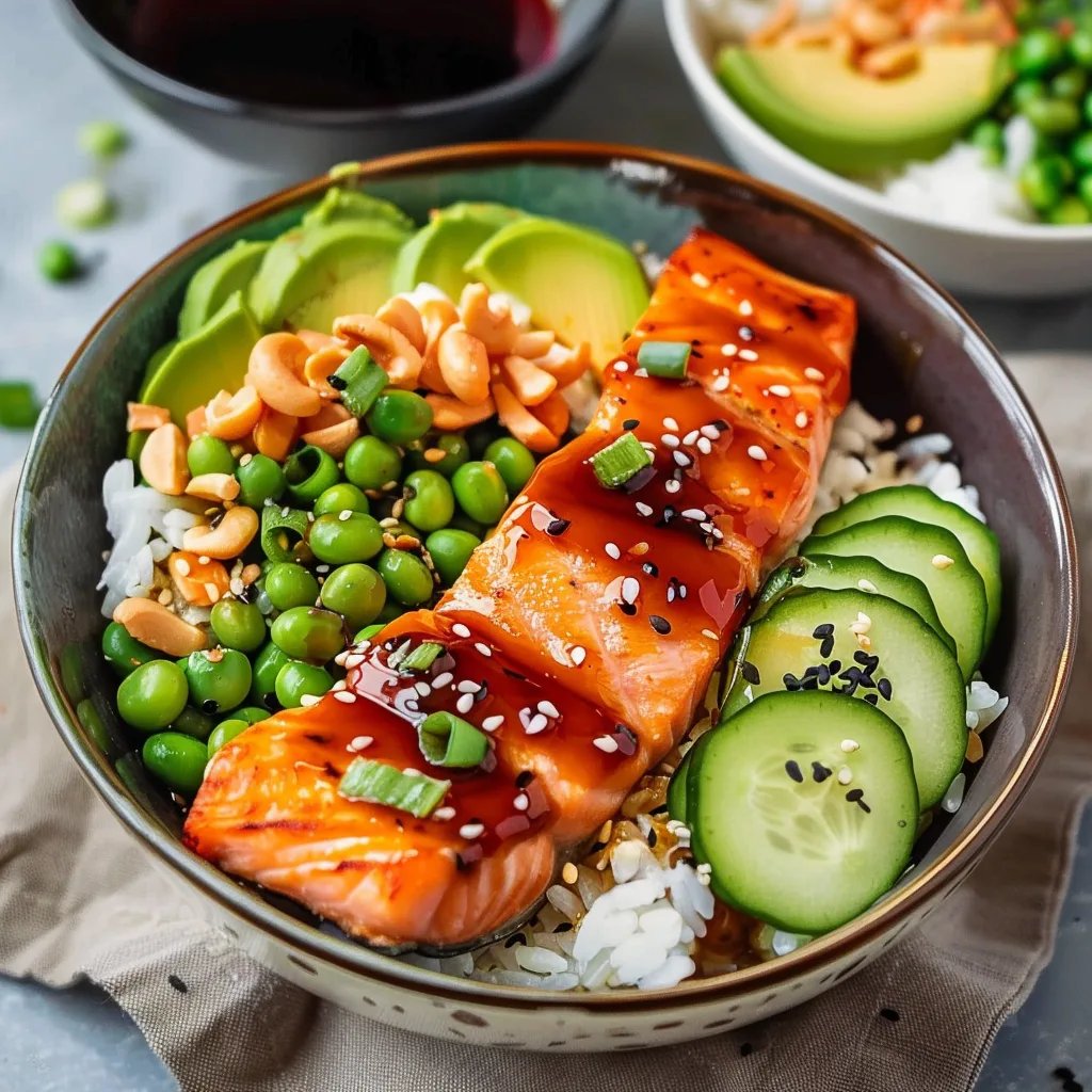 Honey Sriracha Salmon Bowls