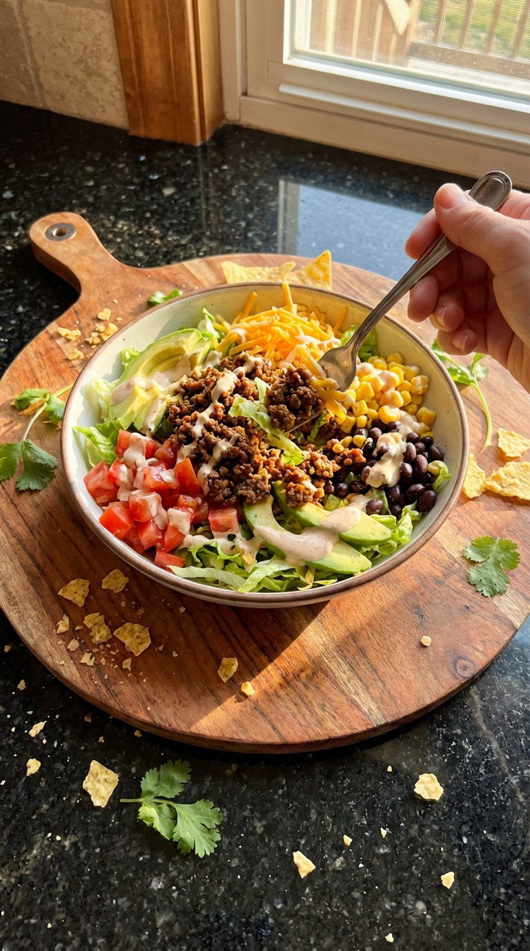 Savory Taco Beef Salad Bowl