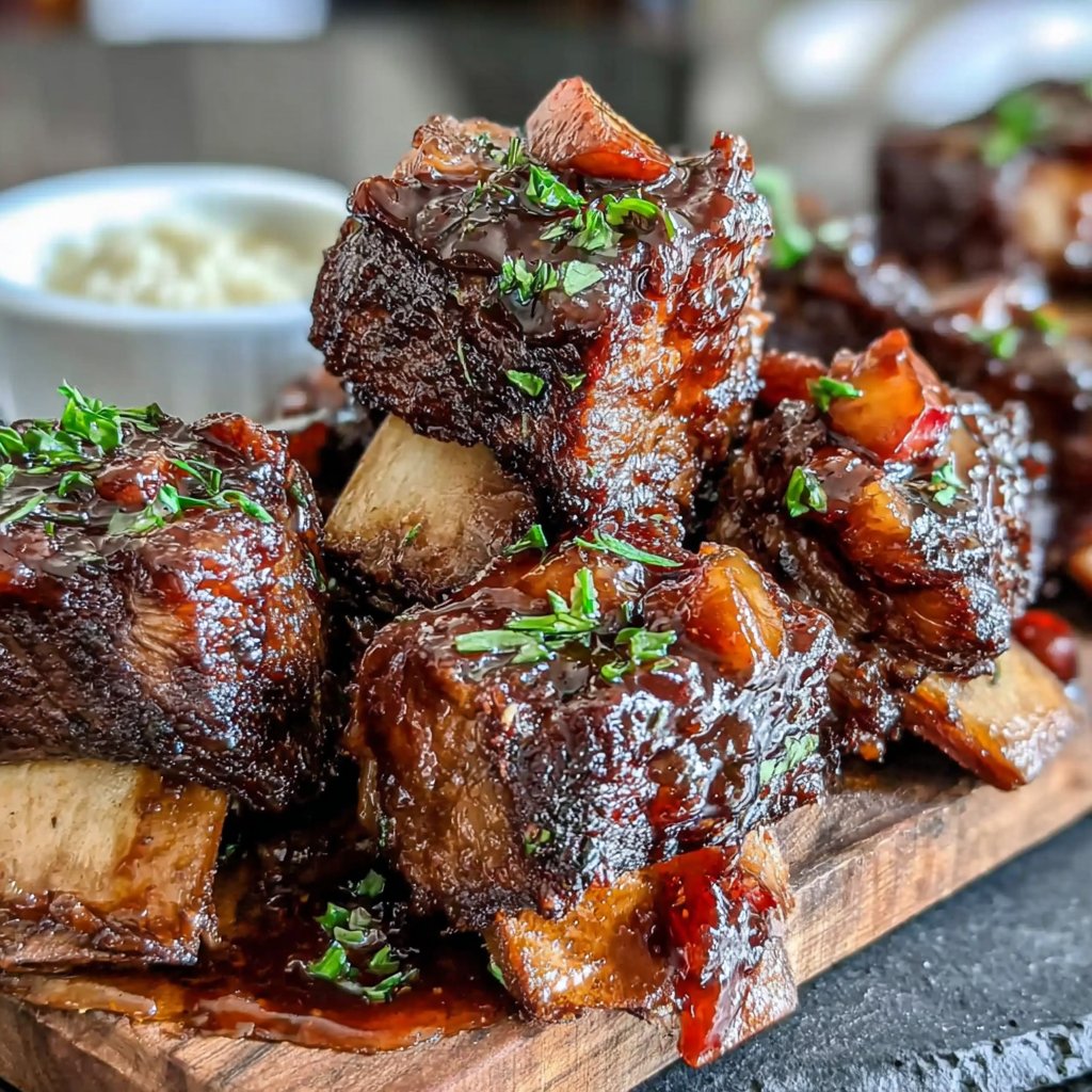 Bourbon-Peach Glazed Short Ribs